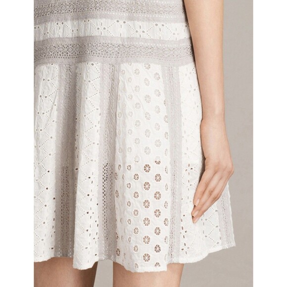 ALL SAINTS Cyndi Tee Mini Tunic Dress Eyelet Lace Boho Women's Size M - Picture 5 of 15